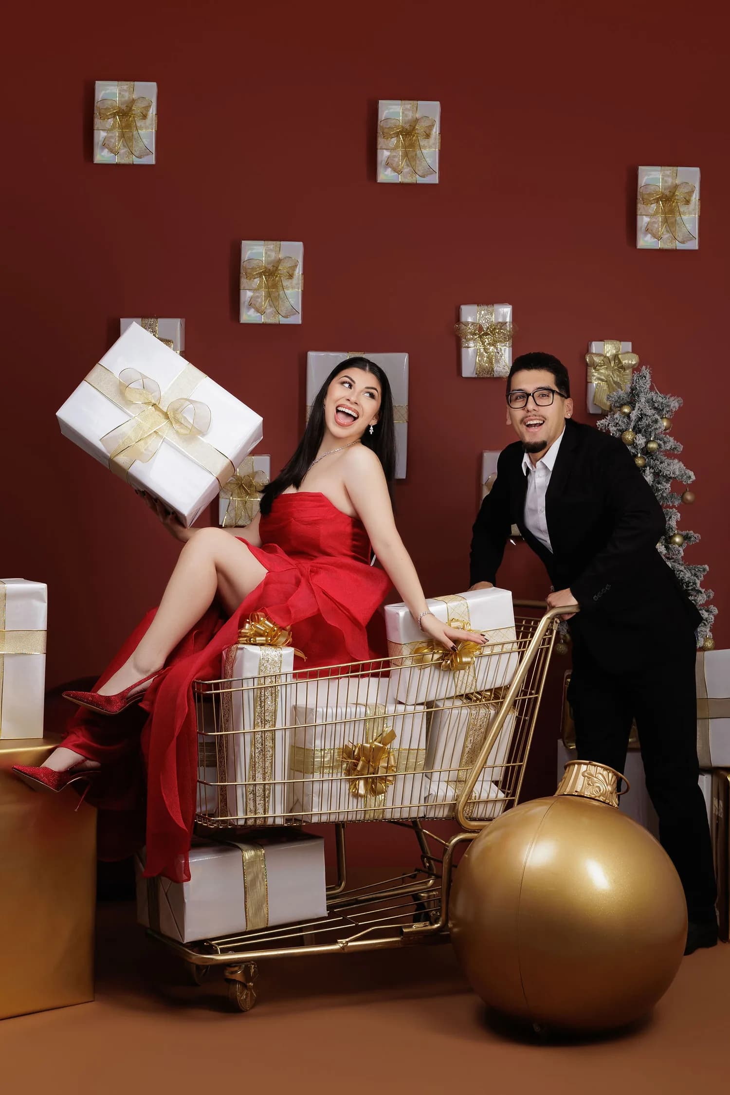 Christmas portraits from previous years — a family photographed at Natalie Vell Studio