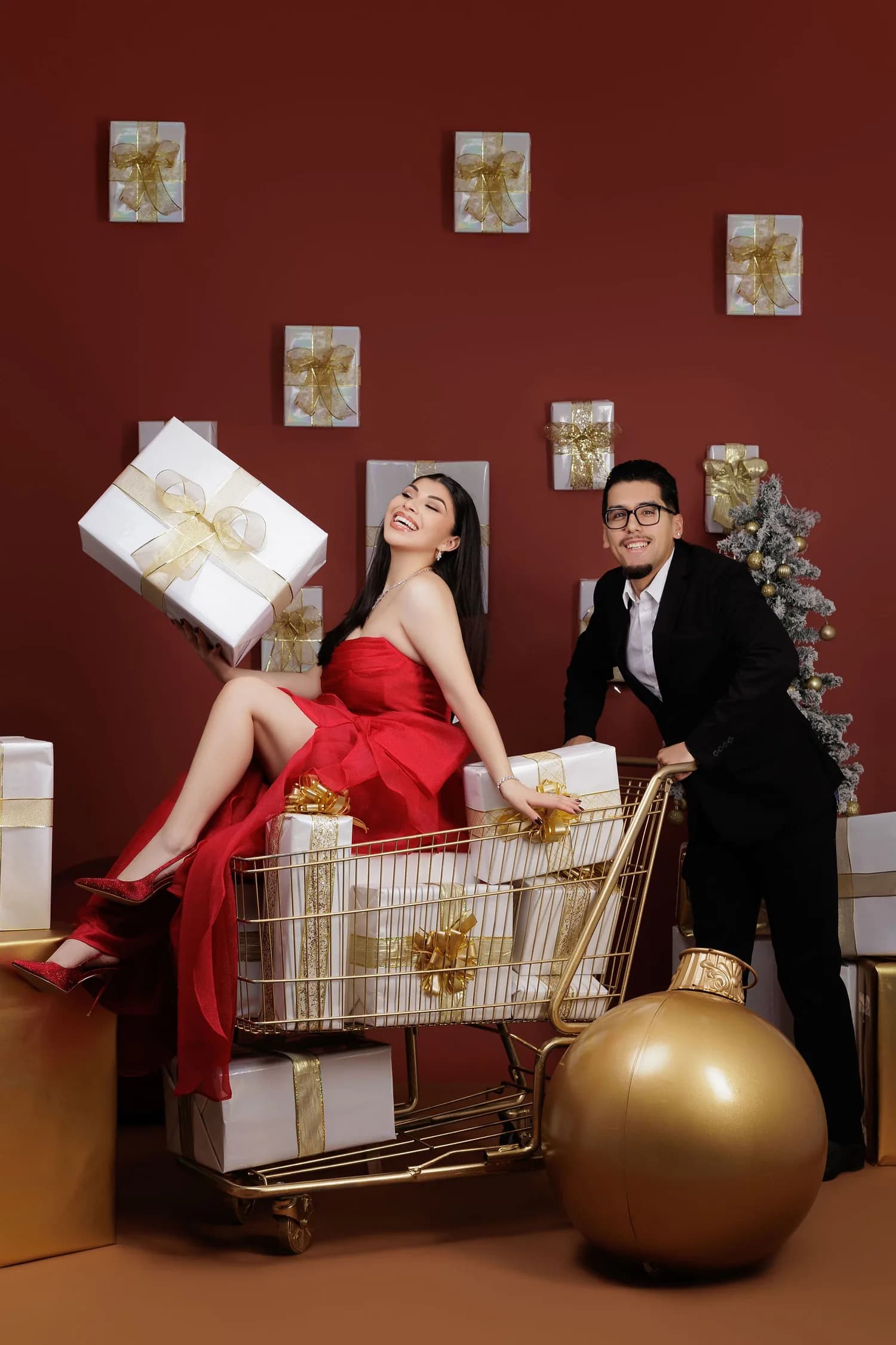 Christmas portraits from previous years — a family photographed at Natalie Vell Studio