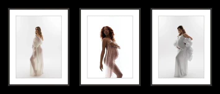 Three 11×14 framed prints, laid out as they would hang